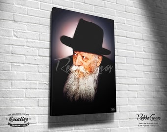 Beautiful Jewish Portrait - RABBI - Original Digital painting print on canvas - Chabad Lubavitcher Rabbi  Menachem Mendel Schneerson