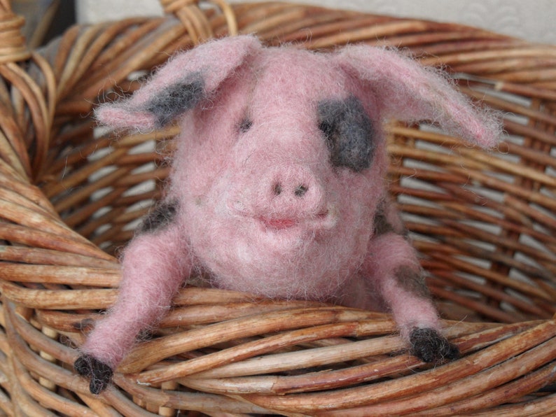 Needle Felted Pig/ Needle Felted Gloucester Old Spot/ Felted Etsy