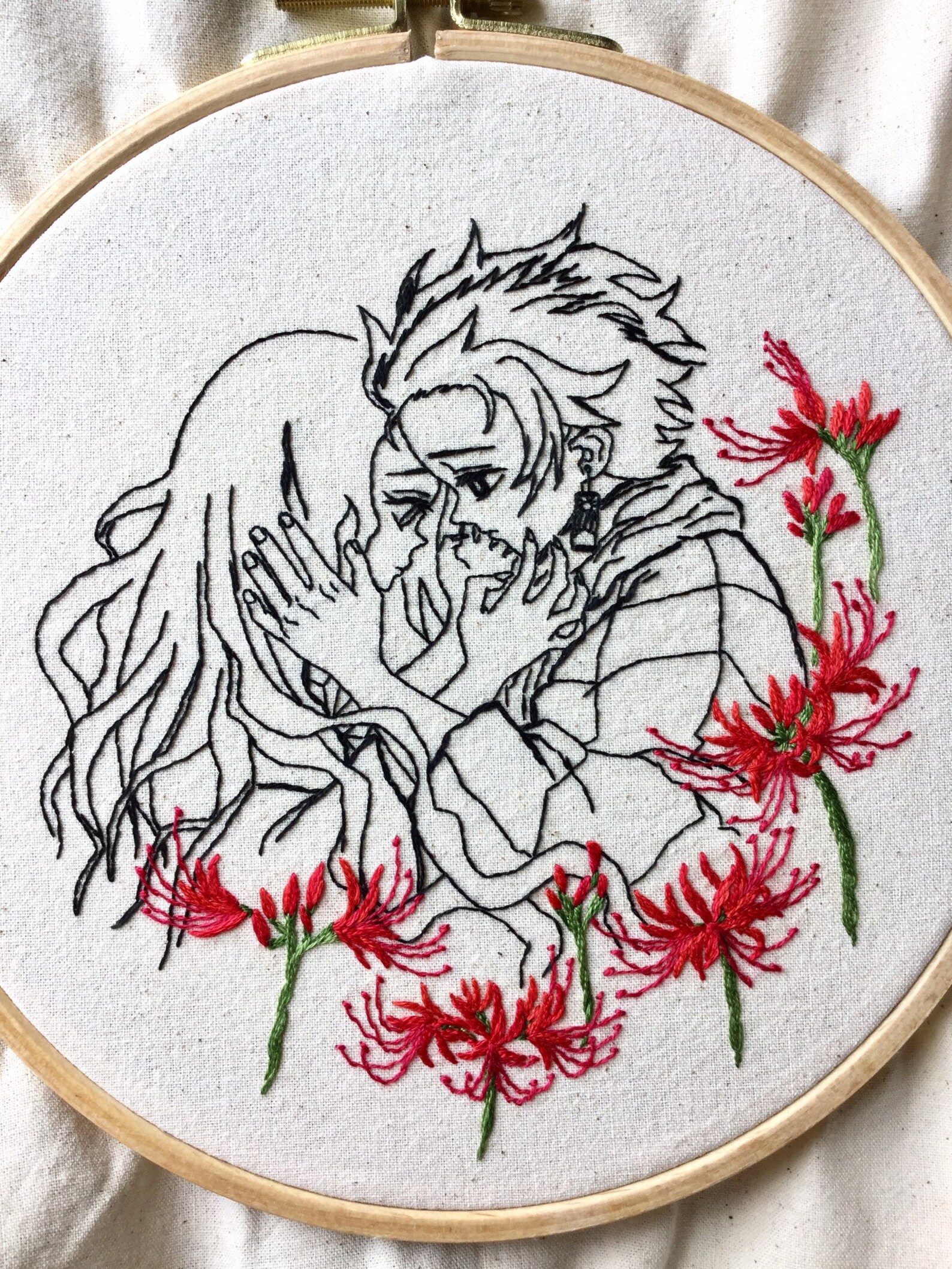 anime embroidery shirt