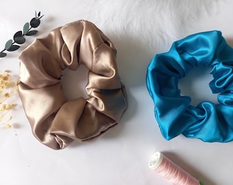 Soft Satin Scrunchies, Chunky Scrunchies, Hand Made to order, Hairbands, 2 Sizes