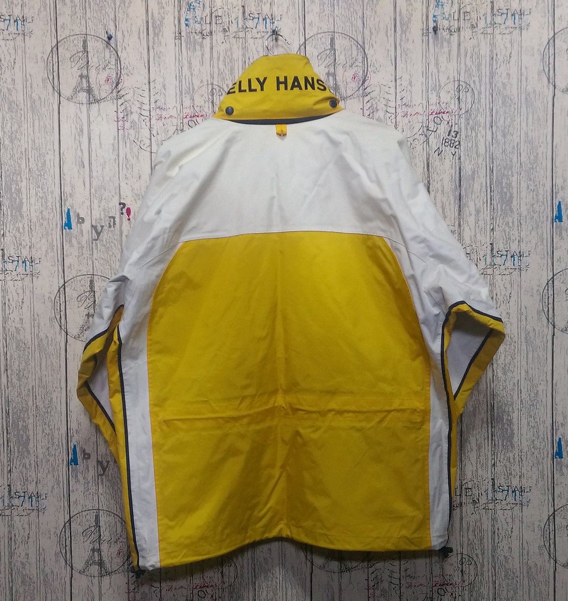 Vintage Helly Hansen Yellow & White Big Logo Jacket | Etsy