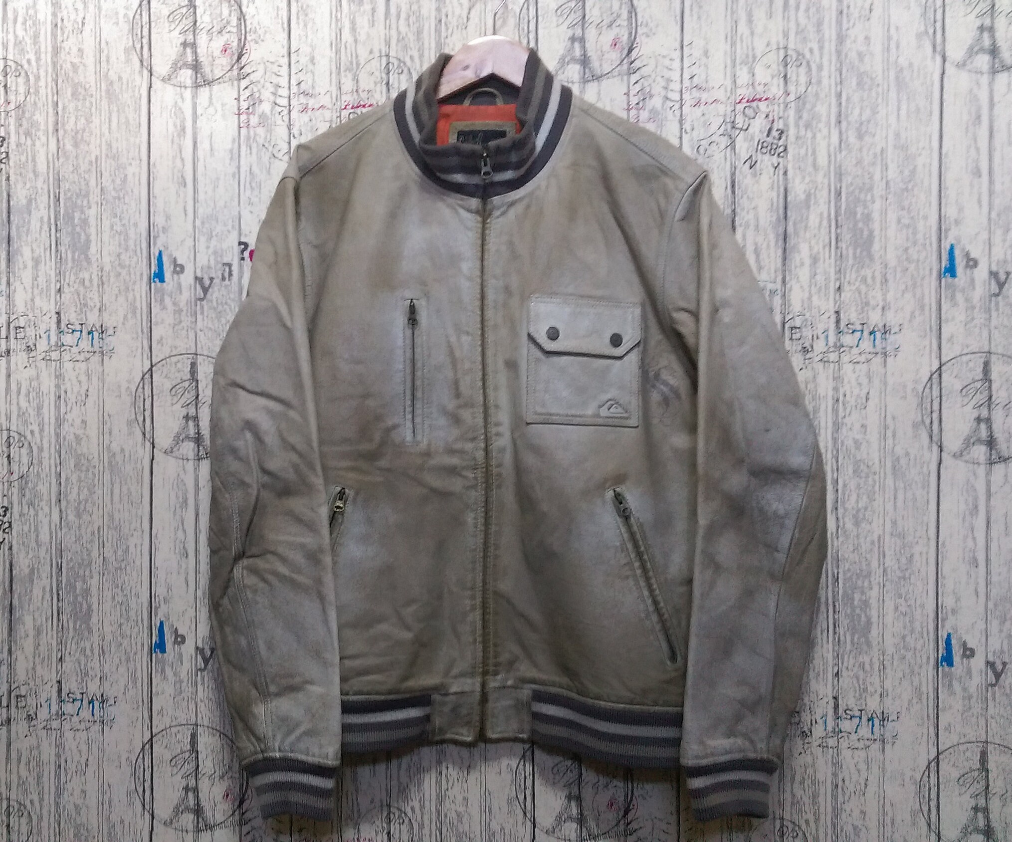 quiksilver leather jacket