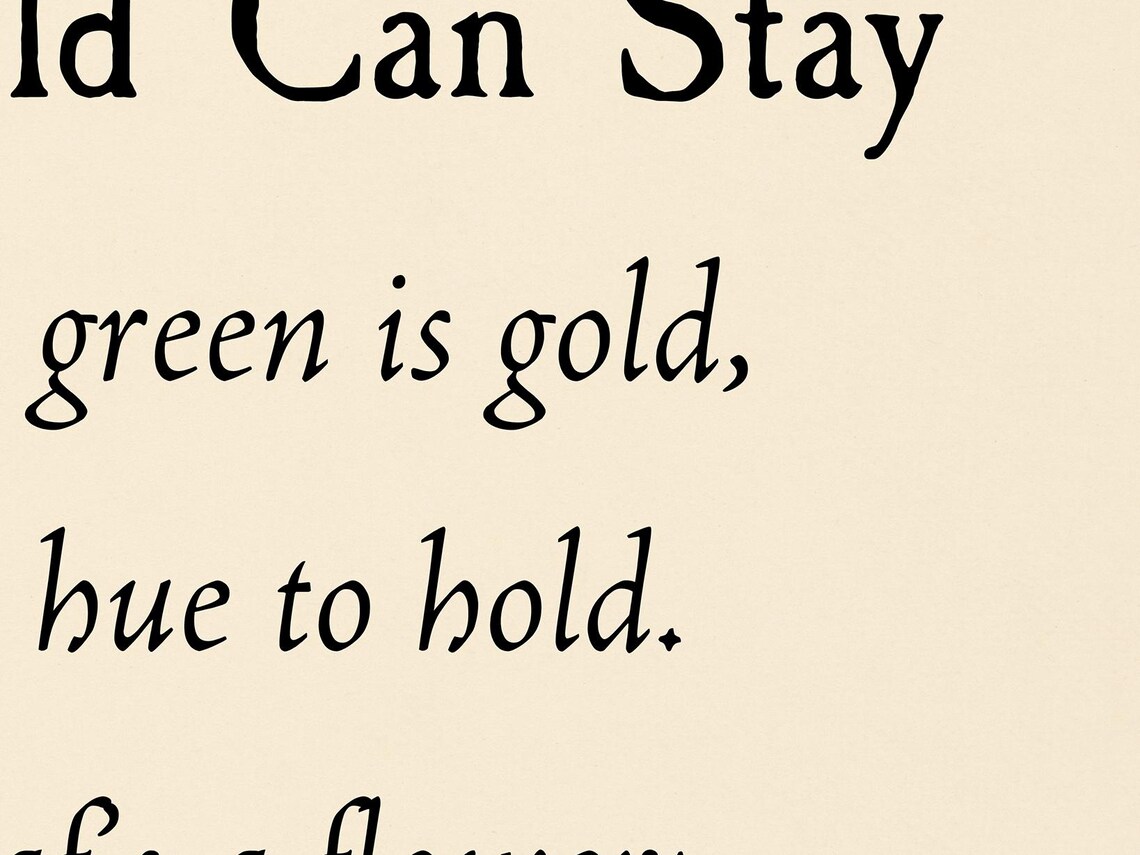 Nothing Gold Can Stay Poem by Robert Frost Printable, Digital Download ...