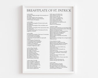 Brustpanzer des Heiligen Patrick Gebet für den Schutz druckbare, digitaler Download, irischer Glaube Wandkunst, Christus in mir Dekor, christliches Geschenk