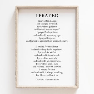 Recé poema de Rumi imprimible, descarga digital, impresión literaria persa, arte de la pared de filosofía, decoración del crecimiento de la fe, regalo de mentor espiritual