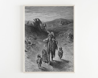 Pilgrims in the Wilderness Gustave Doré Printable, Digital Download, Vintage Journey Engraving Wall Art, Dark Academia Decor, Gothic Gift