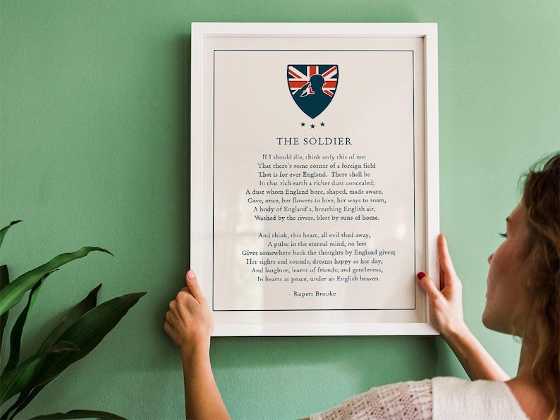 The Soldier Poem - Rupert Brooke Printable, Digital Download, World War ...