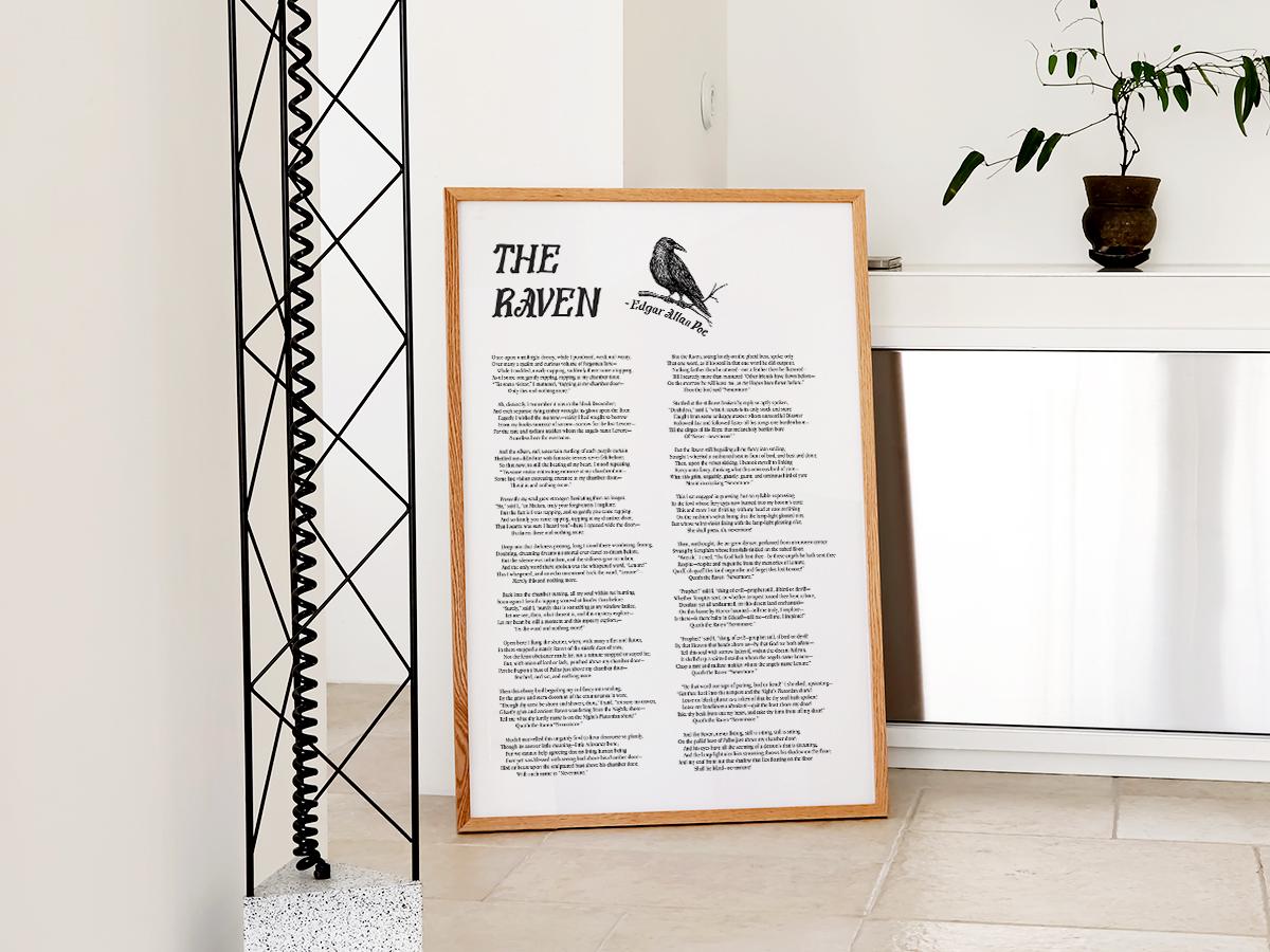 The Raven Full Version Poem - Edgar Allan Poe Printable, Digital ...