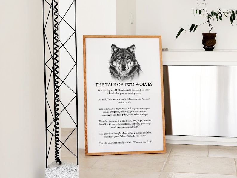 Tale Of Two Wolves The Tale of Two Wolves - Cherokee Legend Printable, Motivational Print ...