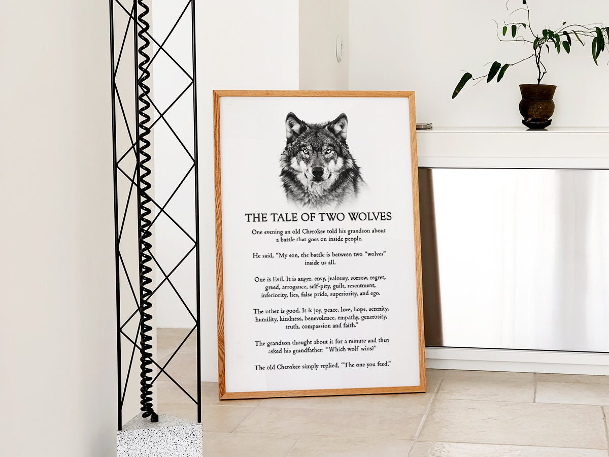 Tale Of Two Wolves The Tale of Two Wolves - Cherokee Legend Printable, Motivational Print ...