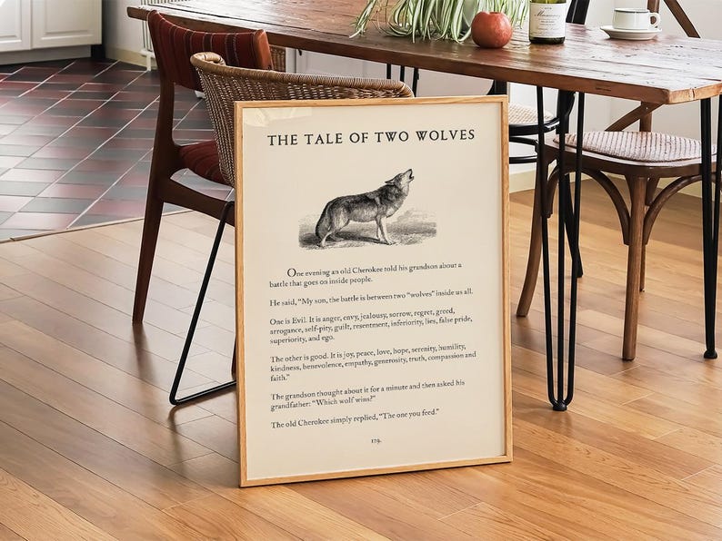 Tale Of Two Wolves The Tale of Two Wolves - Cherokee Legend Printable, Digital Download ...