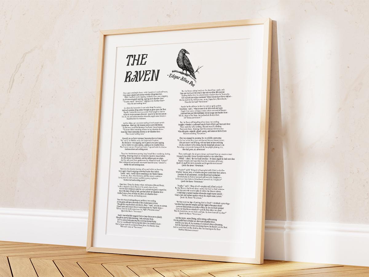The Raven Full Version Poem - Edgar Allan Poe Printable, Digital ...