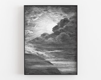 The Creation of Light Gustave Doré Printable, Digital Download, Vintage Engraving Wall Art, Giclée Drawing Museum Decor, Classic Gothic Gift