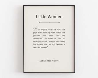 Little Women - Life Will Become a Beautiful Success Quote Printable, Digital Download, Literature Wall Art, Library Shelf Decor, Mother Gift