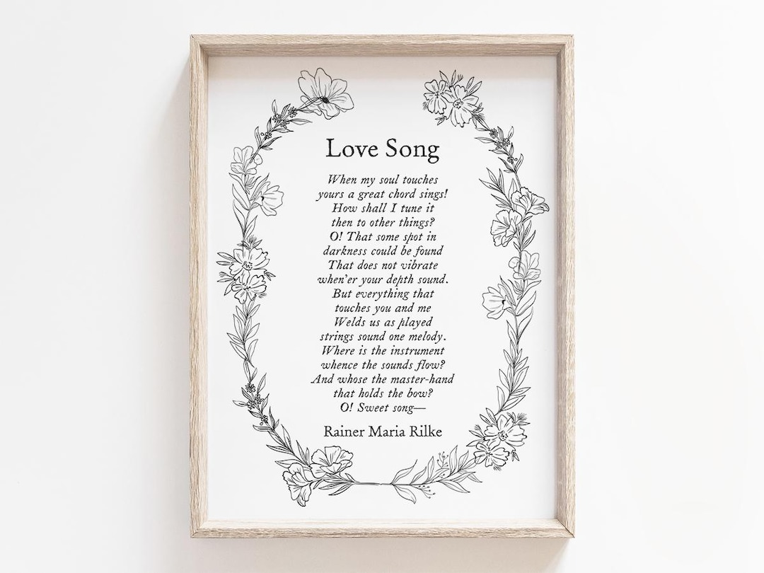 Love Song Rainer Maria Rilke Romantic Poem Printable, Digital