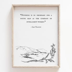 Nothing Is So Necessary Quote War and Peace - Leo Tolstoy Printable, Digital Download,  Literary Wall Art, Feminist Decor, Wisdom Men Gift
