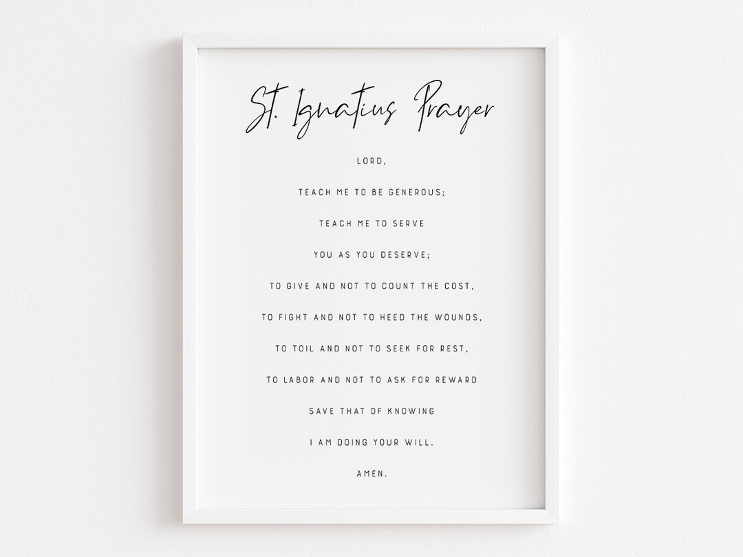 Saint Ignatius Prayer Printable, Faith Scripture Print Digital Download ...