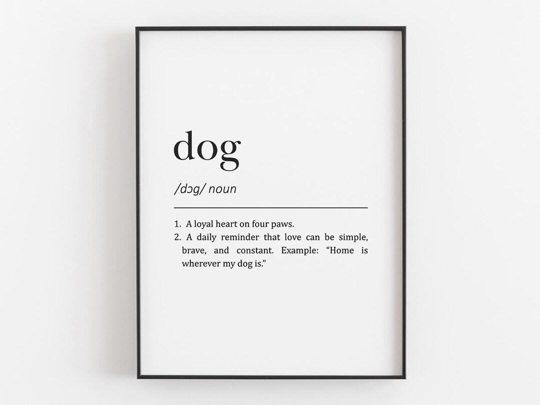 Dog Dictionary Definition Printable, Digital Download, Pet Owner ...