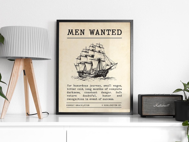 Ernest Shackleton Men Wanted Antarctica Expedition Advertisement ...