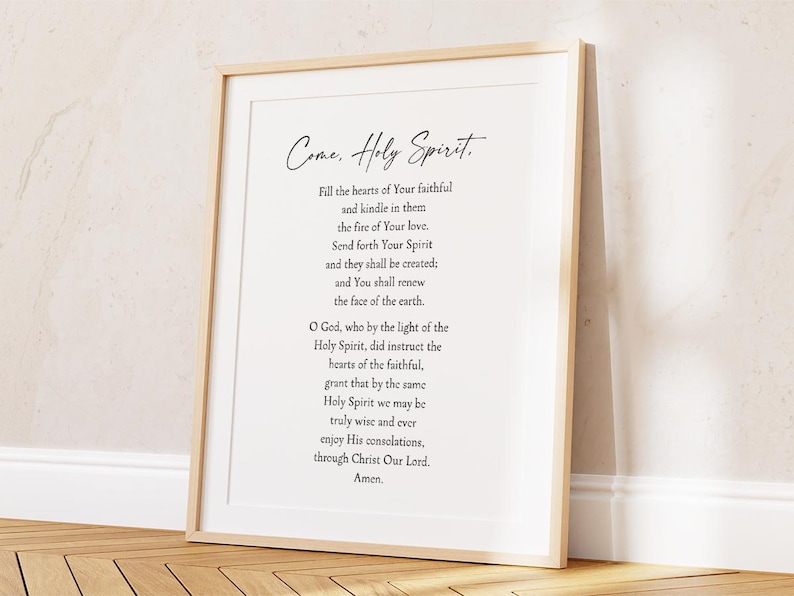 Come Holy Spirit Prayer Printable, Bible Verse Scripture Print, Digital
