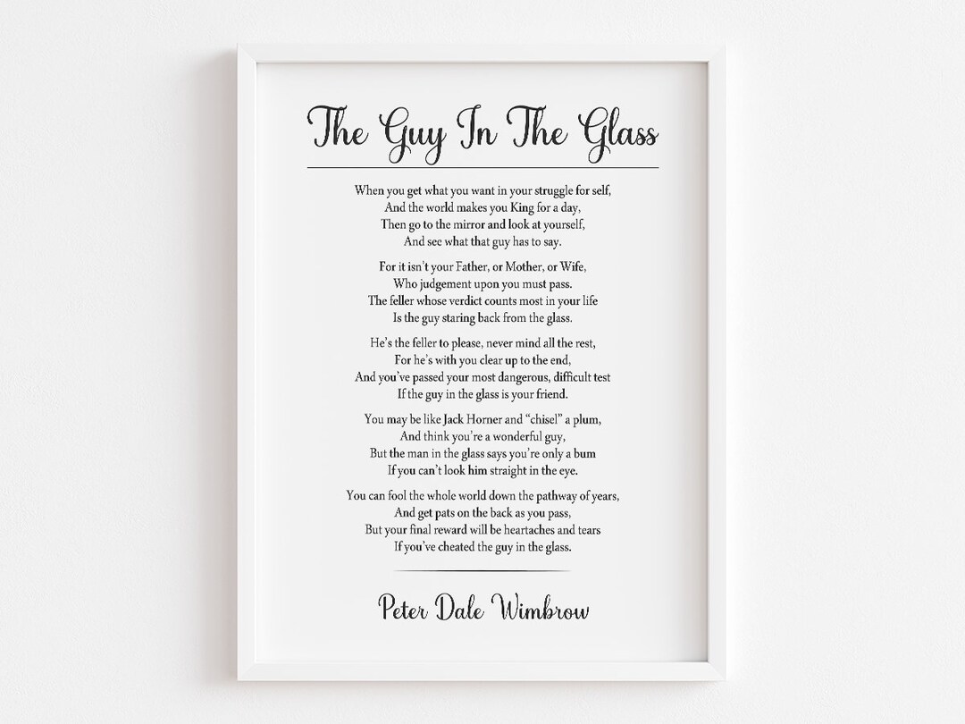 The guy in the glass poem by peter dale wimbrow printable literature