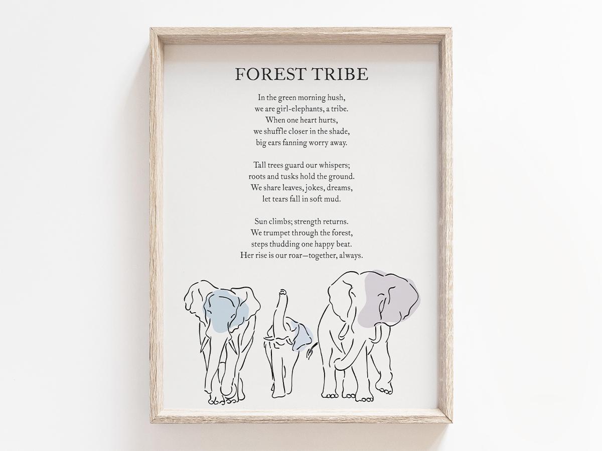 elephant sisterhood poem printable - etsy