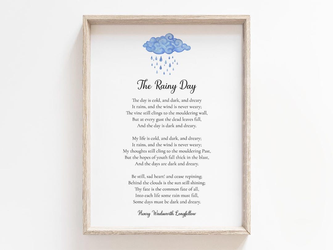 Rainy Day Poem Henry Wadsworth Longfellow Printable, Digital Download ...