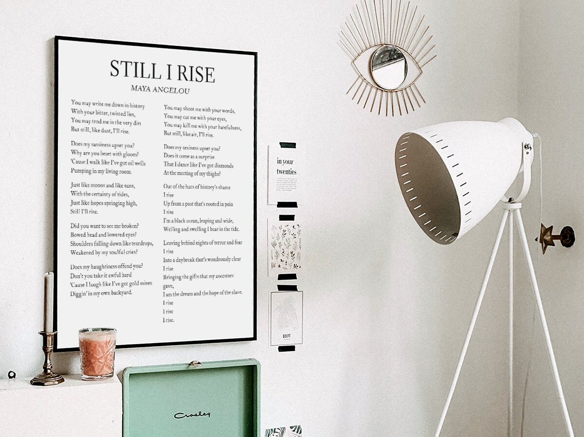 Still I Rise Poem by Maya Angelou Printable, Boss Leader Print, Digital ...