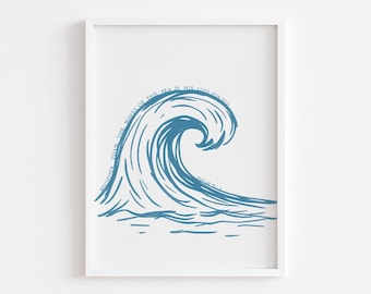 Mightier than the Waves Psalm 93:4 Bible Verse Printable, Scripture Wall Art, Digital Download, Beach Ocean Decor, Christian Children Gift