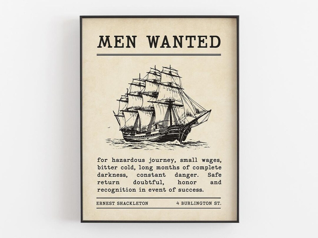 Ernest Shackleton Men Wanted Antarctica Expedition Advertisement ...
