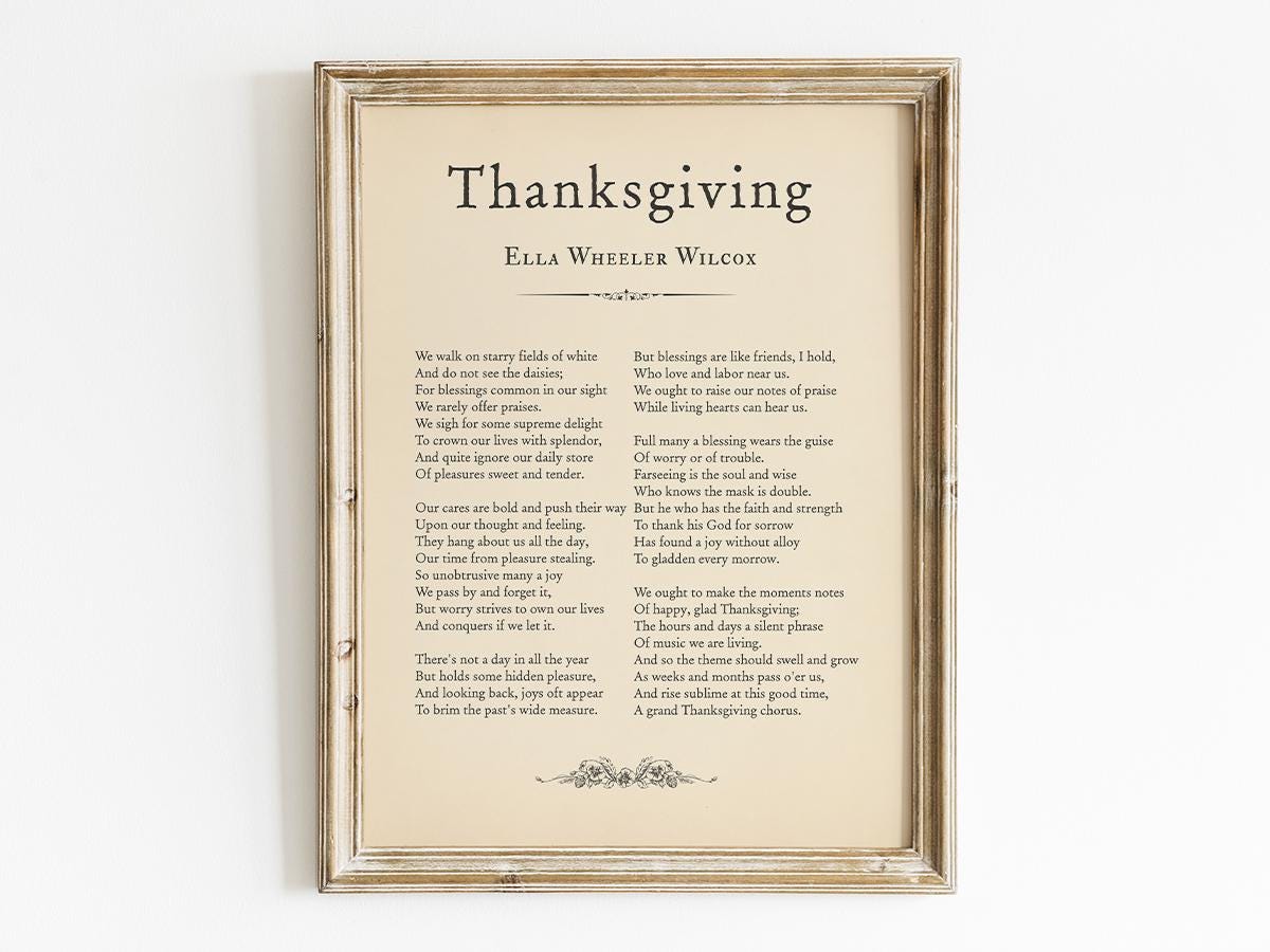 thanksgiving poem - etsy uk