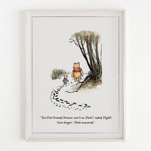 Citazione classica di Winnie the Pooh &quot;Saremo amici per sempre&quot; stampabile, decorazione murale di Pimpi e Pooh, download digitale, decorazione per la cameretta dei bambini, regalo per baby shower