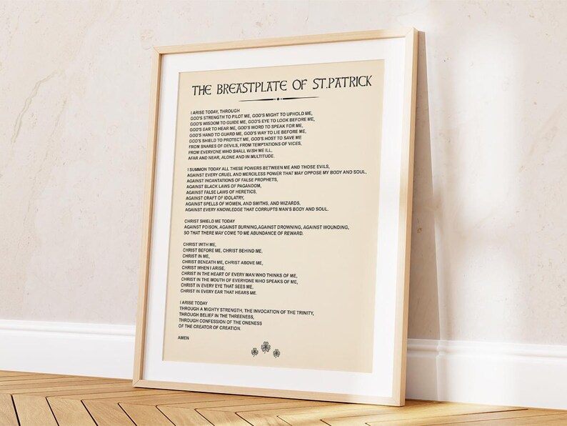 Breastplate of Saint Patrick Prayer for Protection Printable, Digital ...