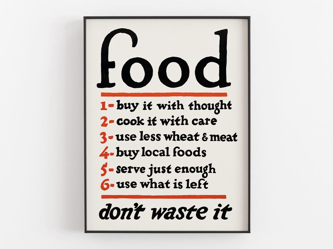 Vintage Food Conservation Printable, Farmhouse Cooking Love, Waste ...
