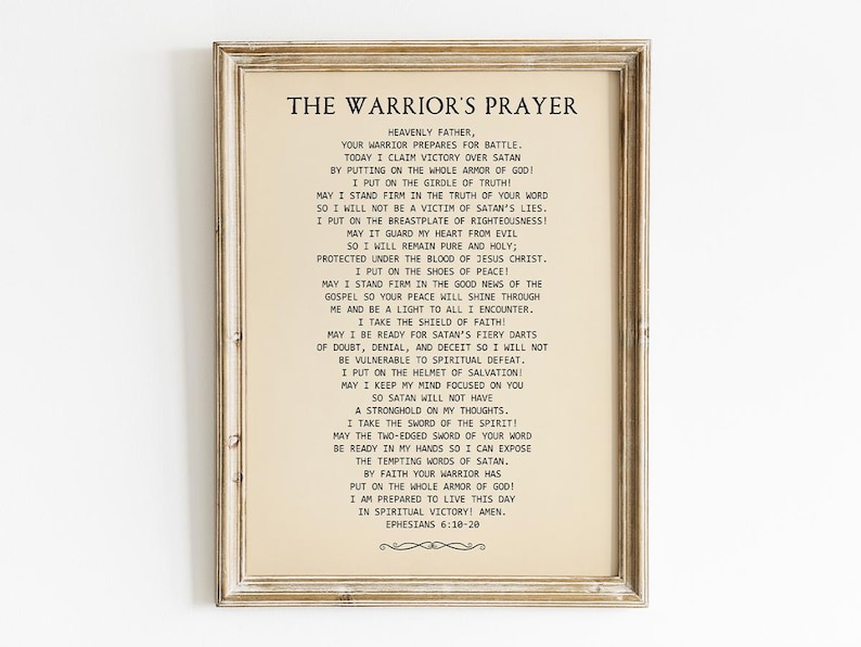 The Warrior Prayer Ephesians 6:10-20 Bible Verse Printable, the Armor