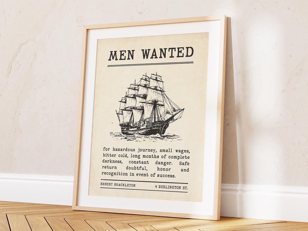 Ernest Shackleton Men Wanted Antarctica Expedition Advertisement ...