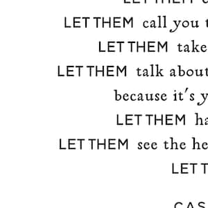 Just Let Them Poem by Cassie Phillips Printable, Self Worth Quote Print ...