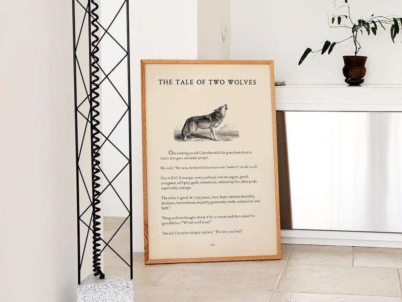 Tale Of Two Wolves The Tale of Two Wolves - Cherokee Legend Printable, Digital Download ...