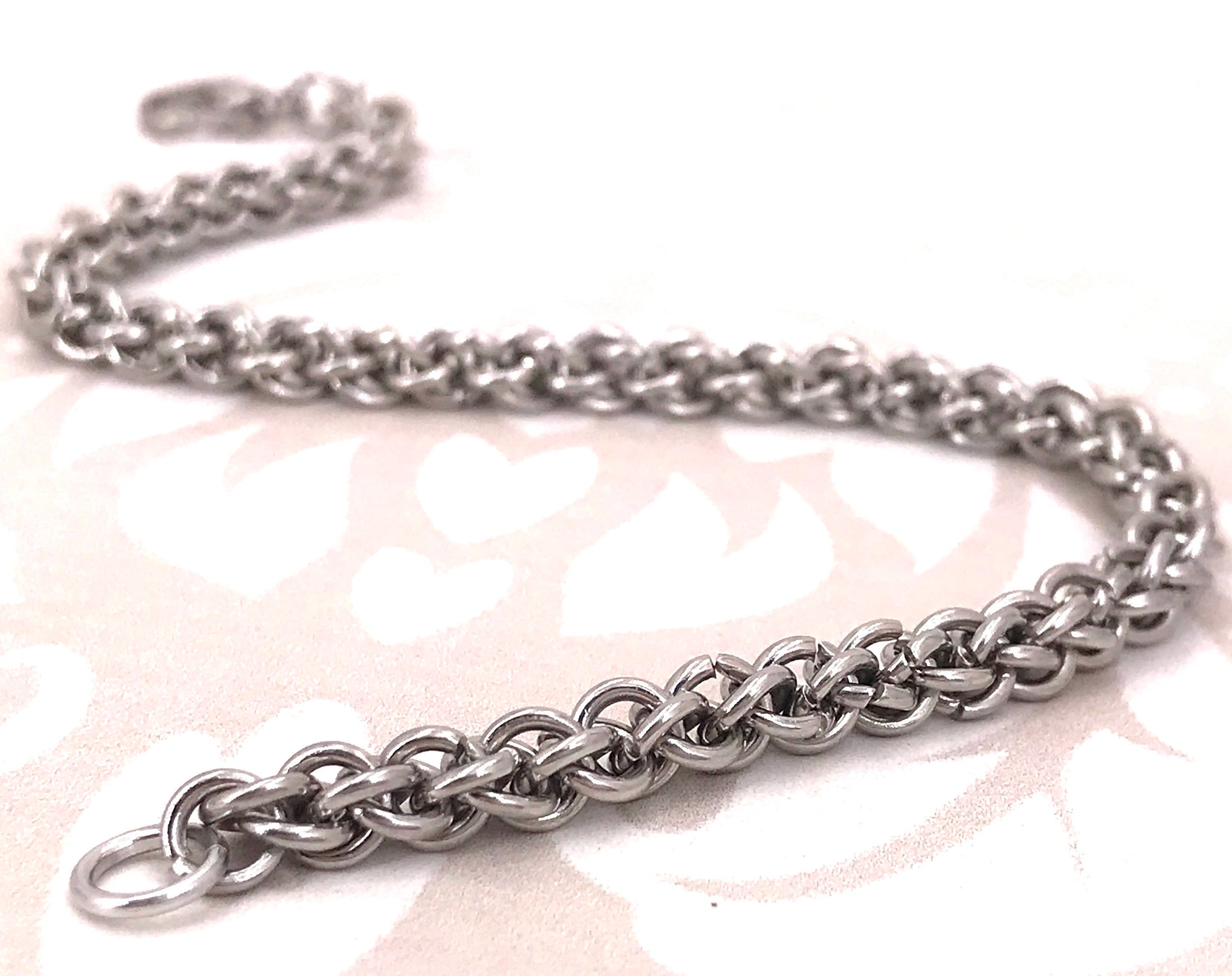 Thin Stainless Steel Jens Pind Linkage 3 Chainmaille Bracelet, Matching…