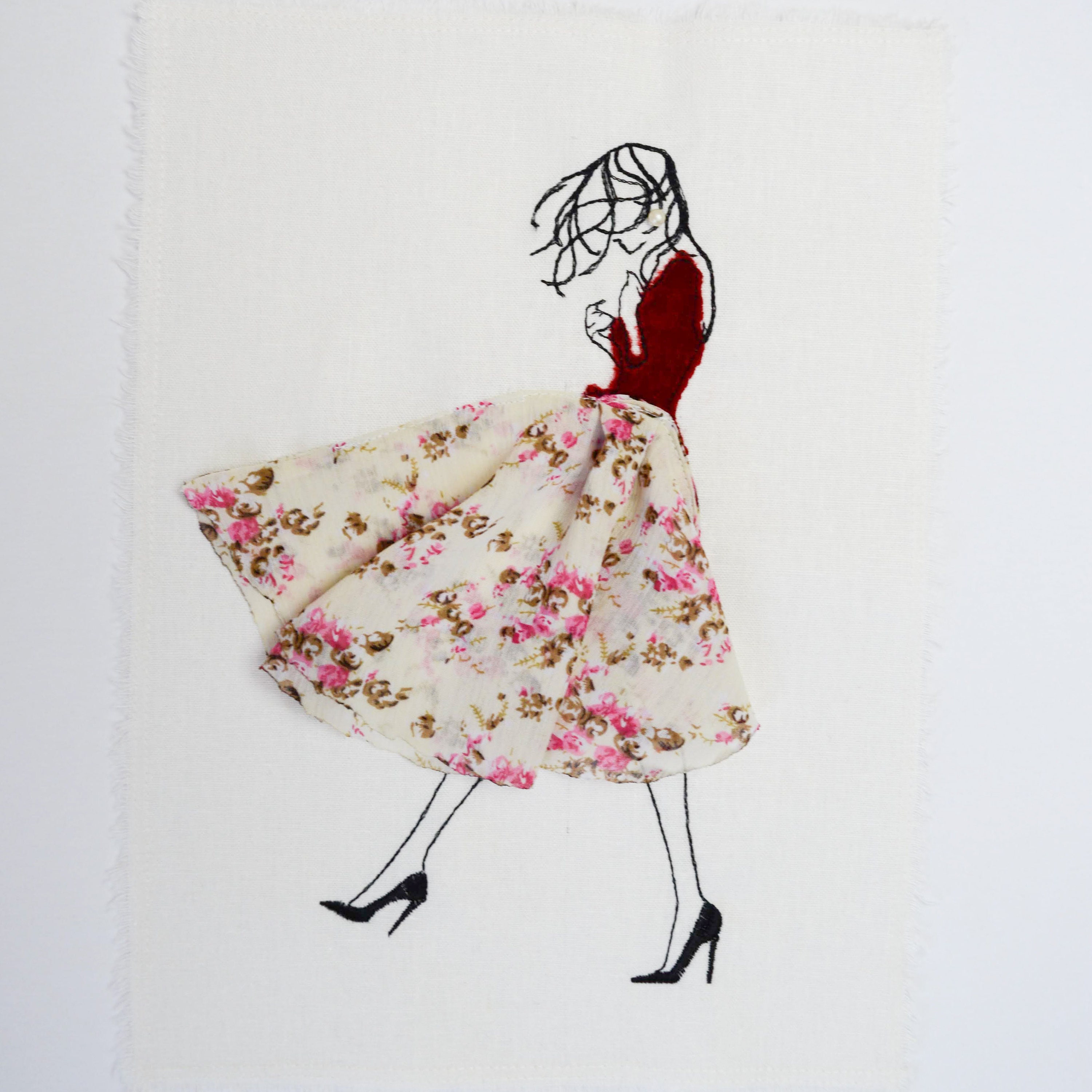 Embroidered TShirt Women Cute Girl Shirt with Embroidery 3D Etsy