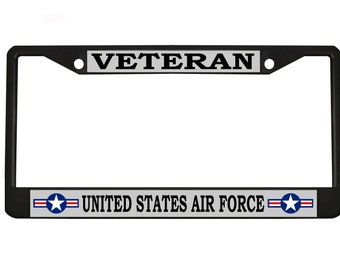 Veteran Air Force License Plate Frame Tag Holder