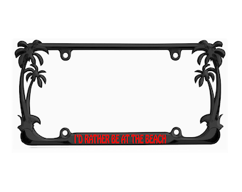 Beach Palm Scene Metal License Plate LP-543