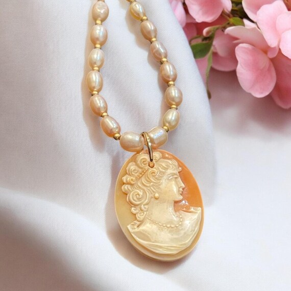 Custom Order Gretchen - Pink Pearl Necklace With Vintage/italian 