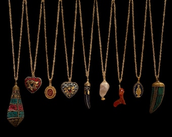 Vintage/Italian Pendants on Silver/Gold Chain Necklaces.