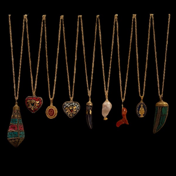 Vintage/Italian Pendants on Silver/Gold Chain Necklaces.