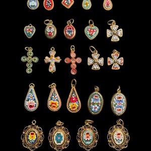 1. Vintage Italian Pendants on Gold Chain Necklaces. Price shown is for one necklace. All pendants come with chains.