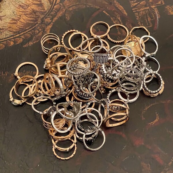 Gold and Silver Metal Vintage Rings. *not sold online*