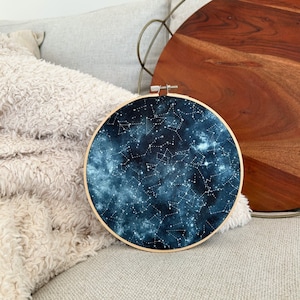 Blue Constellation Enamel Pin Hoop | pin hoop. pin display. pin board. enamel pin. lapel pin. - 7 Inch