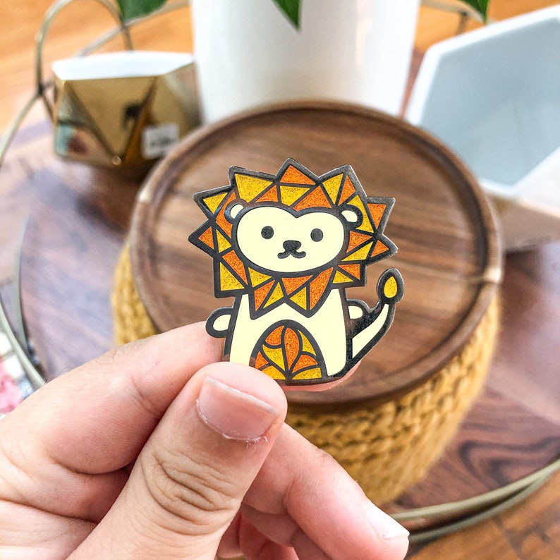 Lion Enamel Pin Enamel Pin. Cute Enamel Pin. Animal Pin. Etsy