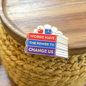 Bookish Enamel Pin | Book enamel pin. Enamel pin. Bookish pin. Bookish. Bookworm. Bookish gifts.
